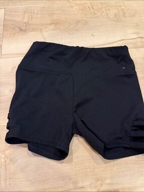 Justice Black Girls' Athletic Shorts with Side Cutouts